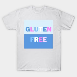 Gluten-Free - Halves With Blue, Pink & White T-Shirt